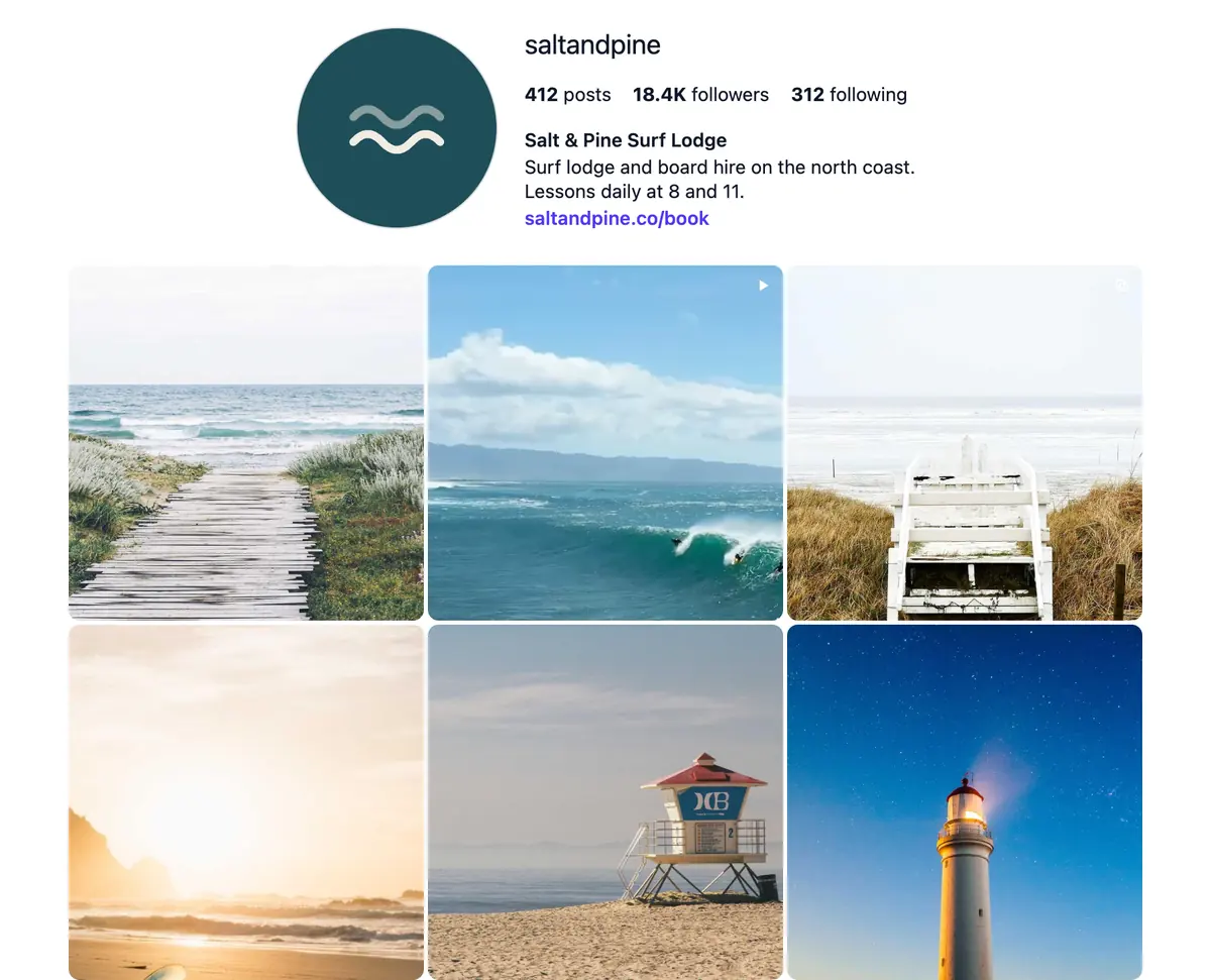 Profile Instagram feed layout